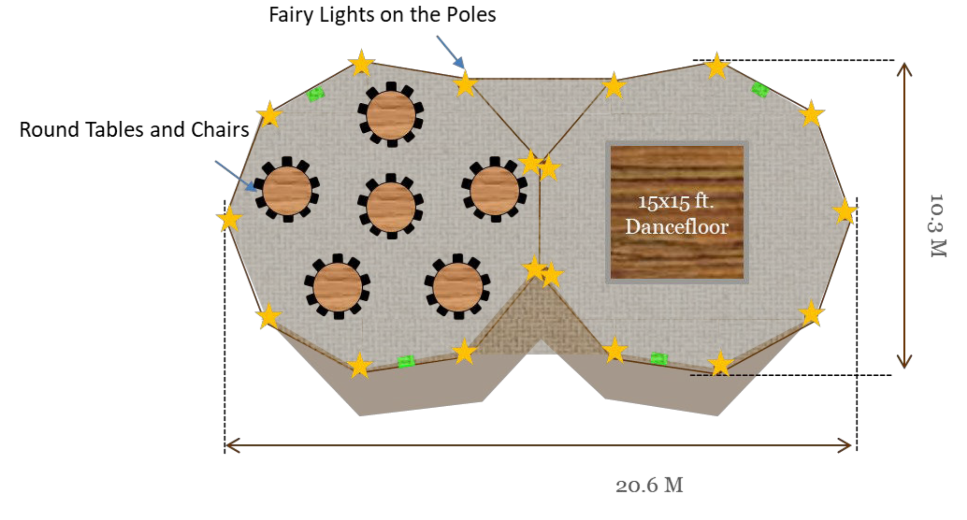 Floor Plan - Two Tipis With Round Tables